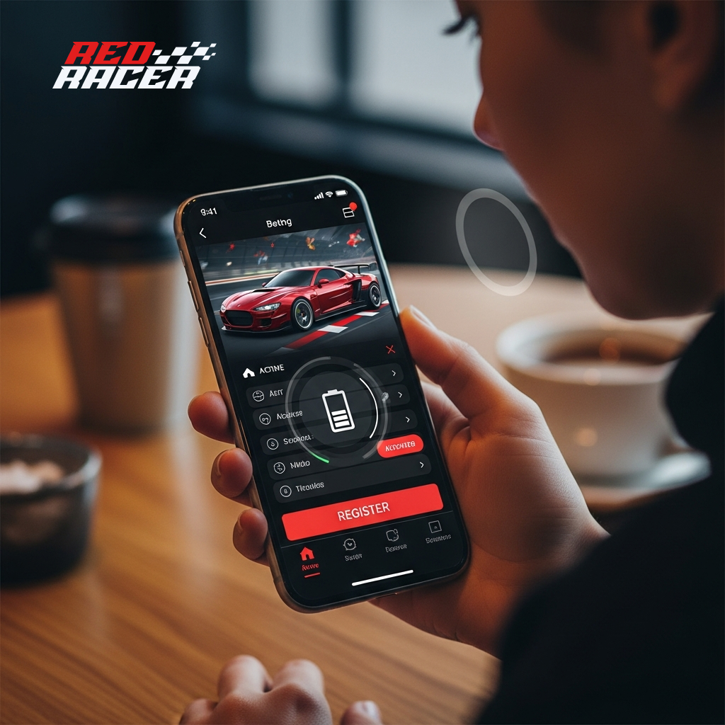 Modulo di registrazione sull'app mobile di Redracer Casino