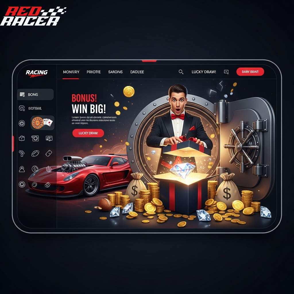 Bonus di benvenuto Redracer visualizzato su un tablet