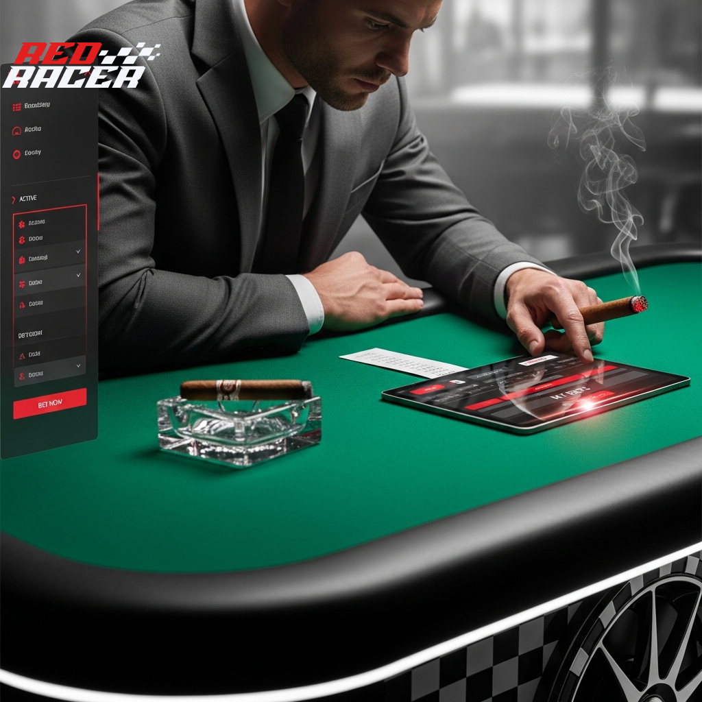 Giocatore elegante al tavolo da Blackjack