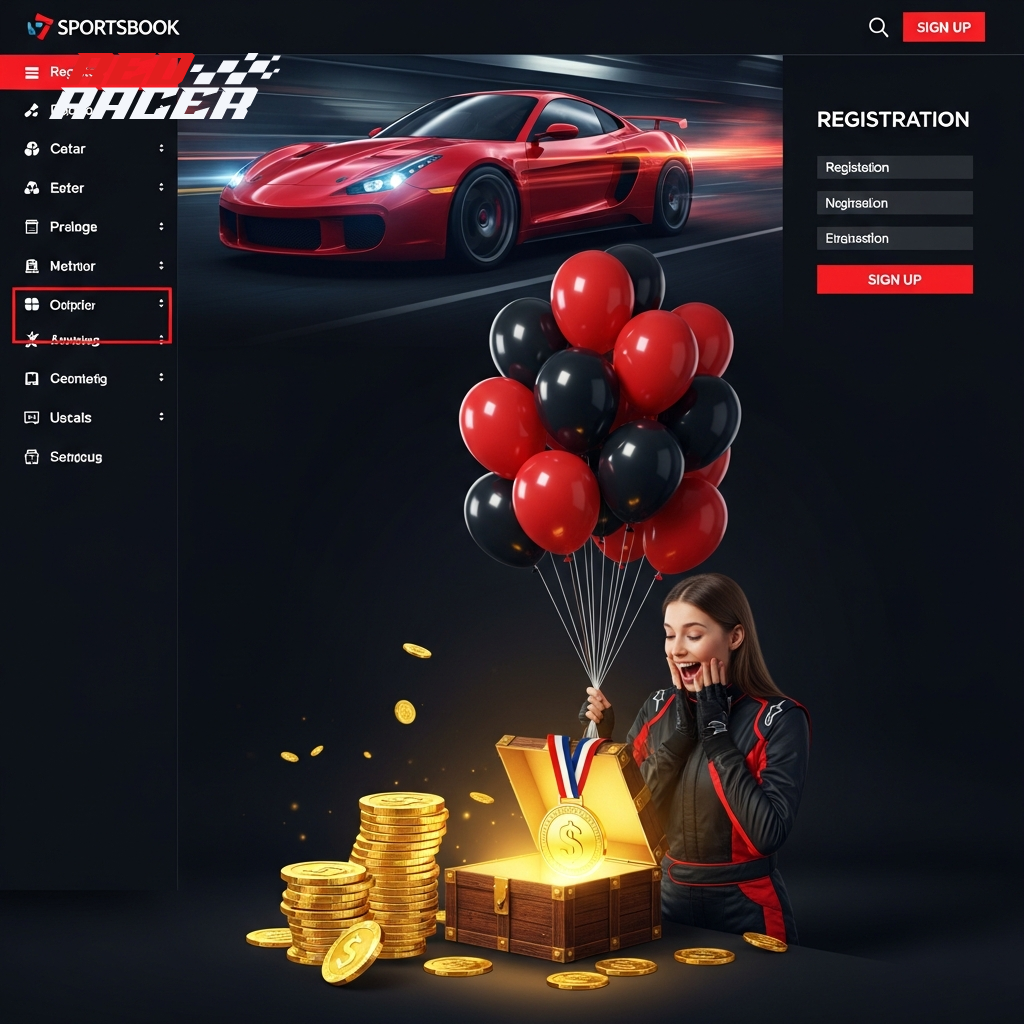 Banner promozionale Redracer con auto sportiva